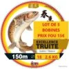 LOT DE 3 BOBINES DE FIL Nylon PAN EXCELLENCE TRUITE 150M Ø 18 2.6 KG -Daiw Peche Magasin 00001 LOT DE 3 BOBINES DE FIL Nylon PAN EXCELLENCE TRUITE 150M O 18 2.6 KG