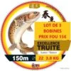 LOT DE 3 BOBINES DE FIL Nylon PAN EXCELLENCE TRUITE 150M Ø 22 3.8 KG -Daiw Peche Magasin 00001 LOT DE 3 BOBINES DE FIL Nylon PAN EXCELLENCE TRUITE 150M O 22 3.8 KG