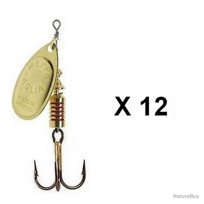 Mepps - Cuiller Mepps Aglia Toutes Couleurs Par 12 3 OR. 3 Mepps - Cuiller Mepps Aglia Toutes Couleurs Par 12 3 OR.