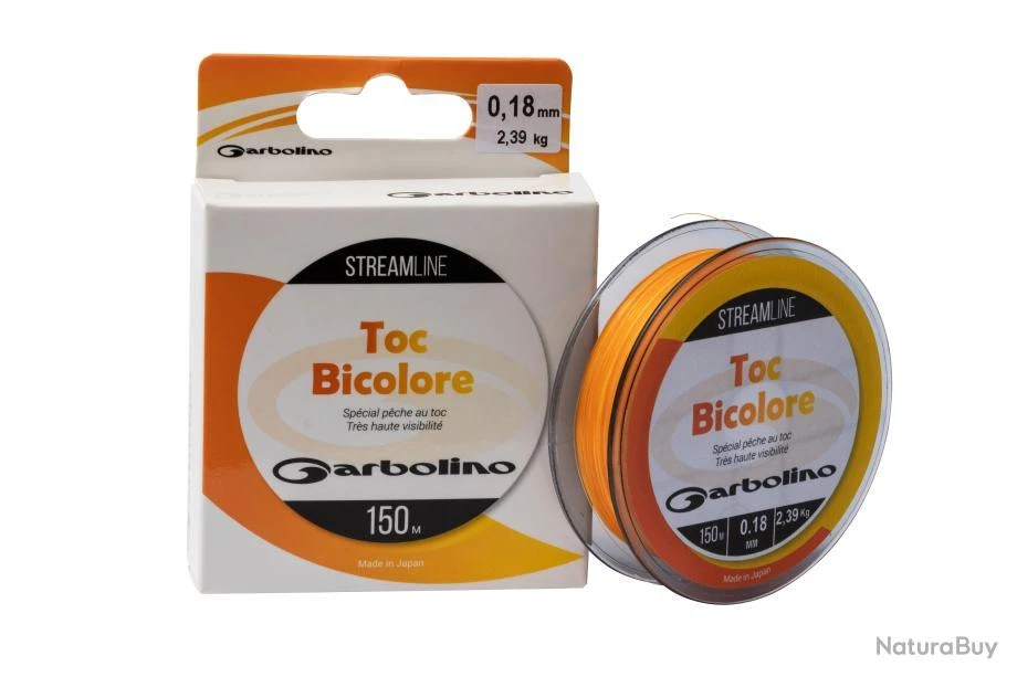 Nylon Toc Garbolino Streamline Orange & Jaune 150m 18/100 2 Nylon Toc Garbolino Streamline Orange & Jaune 150m 18/100